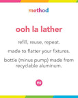 Method Premium Foaming Hand Wash, Vanilla + Raspberry, Reusable Pink Aluminum Bottle, Biodegradable Formula, 10 fl oz (Pack of 3)