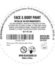 Blue Squid PRO Face Paint - Professional Water Based Single Cake Facepaint & Body Paints - SFX Makeup, Kids Adults Face Painting for Costume, Halloween, Cosplay - Metallic Silver 90g / 3oz