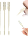 2025 New 2 in 1 Nasal Hair Cutter, Double Sided Nose Hair Knife Nostril Hair Remover Tool, Manual 360° Rotating Nose Hair Trimmer, Mini Noses Hair Remover Tool for Women and Men (Beige, 3 Pcs)