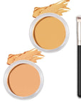 Kaely 2Pcs Cream Pot Concealer Full Coverage Makeup Set, Under Eye Brightener Color Correcting Concealer for Dark Circles, Waterproof Foundation Palette with Brush, Corrector de ojeras, 05+06