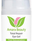 Amara Beauty Eye Cream Gel for Dark Circles and Puffiness with Peptides & Hyaluronic Acid, 0.5 fl. oz. (Pack of 2)
