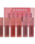 KIMUSE Water Gel Lip Tint 6 Colors Set, Highly Pigmented Long Lasting Moisturizing Glossy Lip Stains, Hydrate Lightweight Lip Gloss Makeup