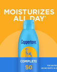 Coppertone Complete Sunscreen Spray SPF 50, Spray Sunscreen for Body, Lightweight, Water Resistant, 5.5 Oz, Pack of 3