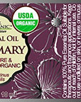 US Organic 100% Pure Rosemary Essential Oil, USDA Certified Organic 100% Pure, Steam Distilled, for Hair Growth, Scalp, Face, Skin, and Aromatherapy (Size Variations Available) (10 ml)