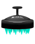HEETA Scalp Massager Hair Growth, Soft Silicone Scalp Scrubber Shampoo Brush for Exfoliation, Dandruff Removal Head Massage Stress Relax, Wet & Dry Use for Thick Thin Curly Hair Care, Turquoise Black