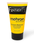 Mehron Makeup Fantasy FX Cream Makeup | Water Based | Halloween | Yellow Face & Body Paint For Adults 1 fl oz (30ml) (YELLOW)
