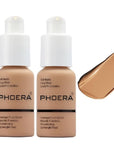 2 Pack PHOERA Foundation, Long-Lasting Waterproof Oil Full Coverage Flawless Soft Matte Liquid Foundation.105 San