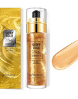 Shimmer Body Oil,Long Lasting Waterproof Face Brighten Glow Shiny Gold)