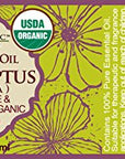 US Organic 100% Pure Eucalyptus Essential Oil (Radiata) - USDA Certified Organic, Steam Distilled - W/Euro droppers (More Size Variations Available) (15 ml / .5 fl oz)