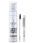 STACY LASH 6.76 fl.oz / 200ml Eyelash Extension Shampoo + Brush/Eyelid Foaming Cleanser/Wash for Extensions & Natural Lashes/Safe Makeup Remover/Supplies for Professional & Home Use