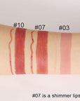 2-in-1 Rose Gold Lip-Gloss Lip Liner & Lipstick Set Kit for Women, Matte Lips Kit with Lip Liner Lip Stains Long Lasting Waterproof 24 Hour Lipstick and Lip Liners Combo Lipliners Pencil Set 07