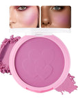 Single Purple Matte Blush for Cheeks Face Blushes Makeup Palette, Rose Bean Monochrome Cream Blushes Palette Makeup for Older Women, Natural Pigmented Paleta de Púrpura monocromática 01