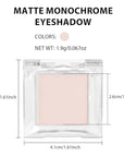 Eyeshadow Single Matte, High-Pigment Monochrome Eye Shadow Pressed Powder, Everyday Velvety Silky Eye Makeup Looks, Professional Long-Lasting Waterproof Single Eyeshadow Palette, Light Nude 01