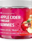 Youngevity Apple Cider Vinegar Gummies 500mg w/Raw ACV from The Mother, Detox Cleanse and Support Immunity, - 60 Gummy Vitamins