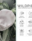 Wildpier Beauty Exfoliating Glove 2 Pack Mitt Body Scrub for Bath Shower Spa Hand Exfoliator Gloves, Dead Skin Cell Remover, Plant Based Deep Exfoliation Scrubber, White