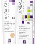 Andalou Naturals Perfecting BB Beauty Balm Natural Tinted Moisturizer with SPF 30, 2-in-1 BB Cream & Face Sunscreen with Broad Spectrum Protection, Mineral Sunscreen with Non-Nano Zinc Oxide, 2 Fl Oz