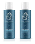 Oars + Alps Mens Moisturizing Body and Face Wash, Skin Care Infused with Vitamin E and Antioxidants, Sulfate Free, Fresh Ocean Splash, Travel Size 3.4oz, 2 Pack