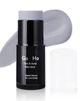 Go Ho Light Grey Face Body Paint Stick,Easily Washable Formula Gray Face Paint Stick,Non-toxic Full-coverage Cream Grey Body Paint for Adults Children Halloween Skull Zombie Goth Cosplay SFX Makeup