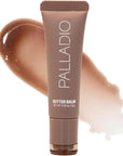 Palladio Butter Balm - Hydrating Lip Balm with Sheer Tint, Aloe, Peptides, Shea Butter, and Vegan Formulation for Instant Moisture, Shine, and Soothing Lip Care, Caramel Glazed