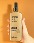 b.tan SPF 7 Sun Tanning Lotion Spray | Bronze In a Bottle - Best Tan Intensifier, Browning Outdoor Bronzing Accelerator, Packed with Argan Oil, Electrolytes, & Vitamin C, Austrailian Brand, 8.45 Fl Oz