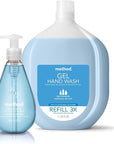 Method Gel Hand Soap Refill, Waterfall, Recyclable Bottle, Biodegradable Formula, 34 oz (Pack of 4) (Packaging May Vary)