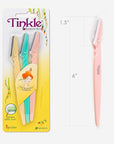 Tinkle Dermaplaning Tool 15ct, Dermaplane Razor for Women, Safe and Easy Peach Fuzz Remover, Eyebrow Trimmer with Protective Cover (5 Packs of 3)