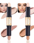 Kaely 2Pcs Cream Bronzer Highlighter Stick,Face Shaping Contouring Shades Makeup,15+17