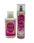 Bath & Body Works WINTERBERRY WONDER 2pc bundle - Fine Fragrace Mist & Body Lotion - Gift set with a Red Bow for Holidays & Gifts
