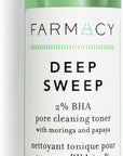 Farmacy 2% Salicylic Acid Toner for Face - Deep Sweep Gentle BHA Exfoliant for Oily Skin - Refines Texture with Papaya Enzymes & Moringa Water for a Healthy-Looking Complexion (50ml)