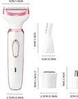 Electric Razor for Women 4 in 1 Rechargeable Painless Body Razors and Facial Hair Remover for Bikini Leg Body Face Underarm