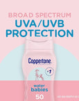 Coppertone WaterBabies SPF 50 Baby Sunscreen Lotion, Water Resistant Sunscreen for Babies, 8 Fl Oz