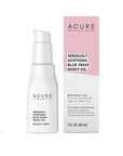 Acure Seriously Soothing Tansy Night Rose Oil - Soothes, Deep Hydrate & Moisturize Dry, Acne Prone, Sensitive Skin - Antioxidant Night Cream Serum Oil Blend with Blue Tansy & Rose - 100% Vegan, 1 oz