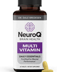 NeuroQ Daily Essentials Multivitamin - Fortified Mental Performance & Overall Wellness - Improve Memory & Focus - B-Complex, Vitamin D, Folate, CoQ10, Pantothenic Acid & More - 60 Capsules