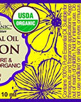 US Organic 100% Pure Lemon Essential Oil - USDA Certified Organic, Cold Pressed - W/Euro droppers (More Size Variations Available) (10 ml)