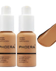 2 Pack PHOERA Foundation, Long-Lasting Waterproof Oil Control Concealer Flawless Soft Matte Liquid Foundation.106 - Warm Sun