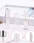 45Pcs Reusable Lipstick Bottle, 1.2 ML Lip Gloss Tube Empty Lip Gloss Tubes Container Clear Mini Empty Lip Balm Bottles Handmade Cosmetics Subdivision Bottles for Travel Use DIY Cosmetic Storage