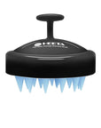 HEETA Scalp Massager Hair Growth, Soft Silicone Scalp Scrubber Shampoo Brush for Exfoliation, Dandruff Removal Head Massage Stress Relax, Wet & Dry Use for Thick Thin Curly Hair Care, Black Blue