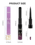 Kaely 2-in-1 Matte Lipstick and Lip Liner, Liquid Lip Stain Makeup for women Long Lasting Waterproof Smudge Proof, labiales matte mate larga duracion listip 24 hours originales, 01 Dark Plum Purple
