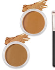 Kaely 2Pcs Cream Pot Concealer Full Coverage Makeup Set, Under Eye Brightener Color Correcting Concealer for Dark Circles, Waterproof Foundation Palette with Brush, Corrector de ojeras, 07+08
