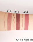 2-in-1 Antique Rose Lip Liner & Lipstick Set Kit for Women, Matte Lips Kit with Lip Liner Lip Stains Long Lasting Waterproof 24 Hour Lipstick and Lip Liners Combo Lipliners Pencil Set 04
