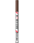 Maybelline Build-A-Brow 2-in-1 Brow Pen and Sealing Eyebrow Gel, Eyebrow Makeup for Real-Looking, Fuller Brows, Medium Brown, 1 Count