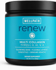 WellPath Renew Multi Collagen Protein Powder for Women | Hair, Nails, Skin | Hydrolyzed Grass-Fed Bovine, Marine, & Chicken Sources Collagen Peptides | Types I, II, III, V, X | 11 oz | 40 Servings