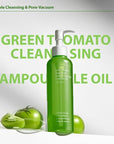SUNGBOON EDITOR Green Tomato Double Cleansing Ampoule Oil | Makeup remover, Blackhead Removal | Exfoliating Face Wash for Women | Pore Minimizer for Face | Korean Skin Care | 6.76 oz. (200g)