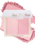 Dual Powder Matte Blush Palette – Soft Pink & Rosy – Matte Finish, Buildable Long Lasting Face Blush Makeup,Lightweight, Vegan, Cruelty-Free, Natural Pink Blush for All Skin Tones 02#