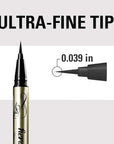 Heroine Make by KissMe Prime Liquid Waterproof Eyeliner for Woman and Sensitive Eyes, Long-lasting & Ultra Thin Tip for Precise Japanese Eye Makeup 01 Jet Black 0.4mL/0.01 Fl Oz