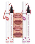 2Pcs Longwear Liquid Lip Liner Stain Marker Pen Set Long Lasting Waterproof, Maroon Dusty Mauve Purple Matte 24 Hour Lip Liner and Lipstick Combo Korean Color Stay Lipliner All Day Lips Stain peel off