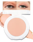 Single Mini Pressed Eyeshadow Makeup Palette, Nude Skin Color Sparkle Shimmer Glitter Monochrome Cream Eye shadows Palette Brightener Makeup for Older Women, Pigmented Waterproof 02#