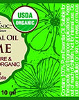 US Organic Lime Essential Oil - Certified Organic, Steam Distilled - W/Euro droppers (More Size Variations Available) (10 ml / .33 fl oz)