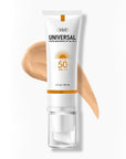 VGO Tinted Sunscreen for Face SPF 50, Hydrating Sun Essence Face Sunscreen Leaves No Sticky Feeling Travel Size Sunscreen Against UVA and UVB Rays 50ml / 1.7oz