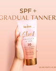 Coppertone Glow Protect and Tan Sunscreen Lotion + Gradual Self Tanner, SPF 30 Sunscreen, 5 Fl Oz Tube